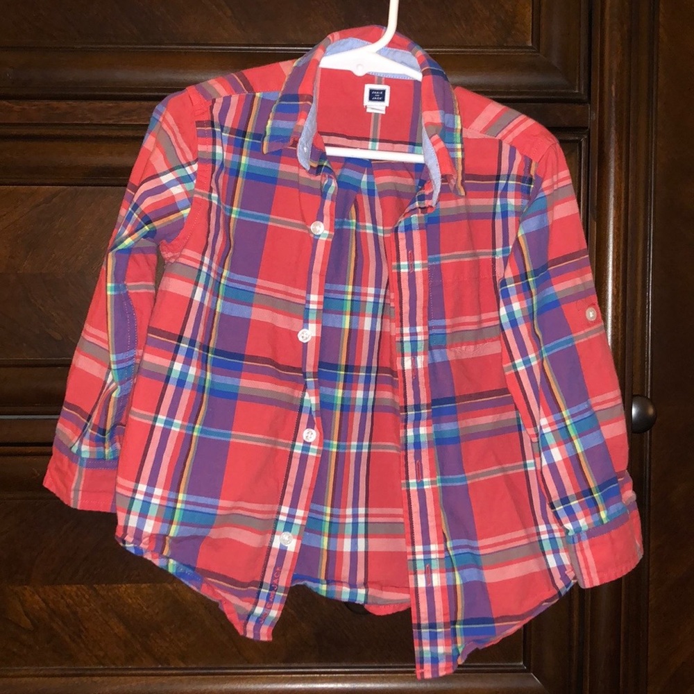 Boys button up plaid shirt